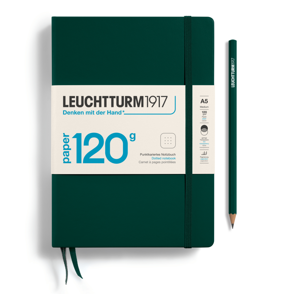 notebook-medium-a5-edition-120-hardcover-203-numbered-pages-forest-green-dotted